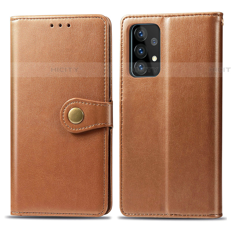 Funda de Cuero Cartera con Soporte Carcasa S05D para Samsung Galaxy A52 5G Marron