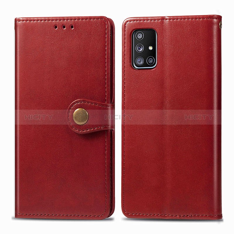 Funda de Cuero Cartera con Soporte Carcasa S05D para Samsung Galaxy A71 5G Rojo