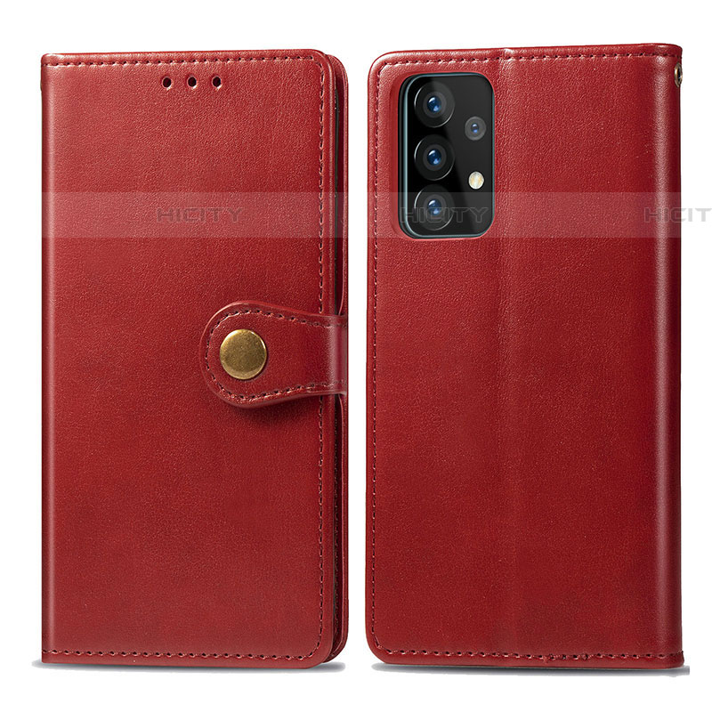 Funda de Cuero Cartera con Soporte Carcasa S05D para Samsung Galaxy A72 4G Rojo