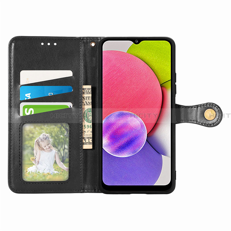 Funda de Cuero Cartera con Soporte Carcasa S05D para Samsung Galaxy F02S SM-E025F