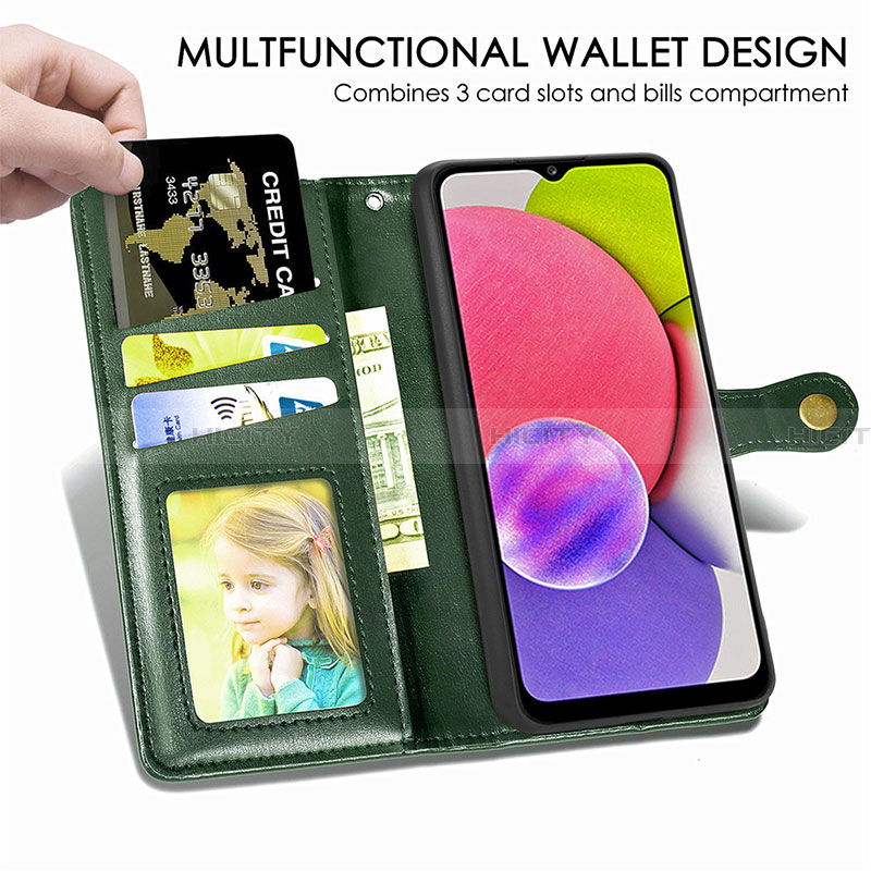 Funda de Cuero Cartera con Soporte Carcasa S05D para Samsung Galaxy F02S SM-E025F