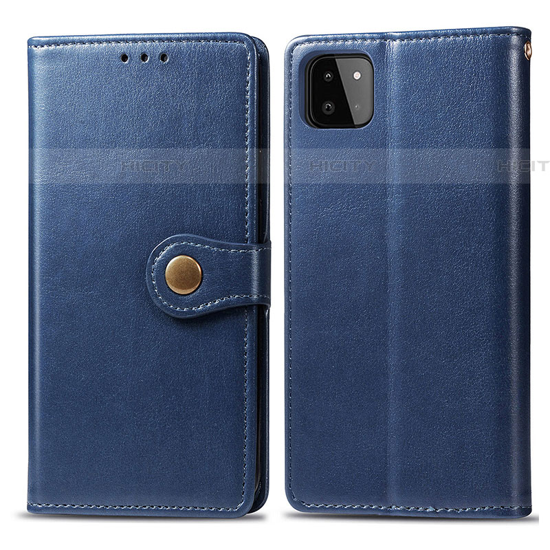 Funda de Cuero Cartera con Soporte Carcasa S05D para Samsung Galaxy F42 5G Azul