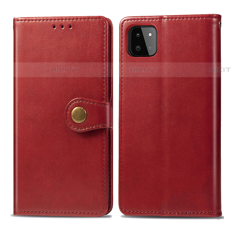 Funda de Cuero Cartera con Soporte Carcasa S05D para Samsung Galaxy F42 5G Rojo