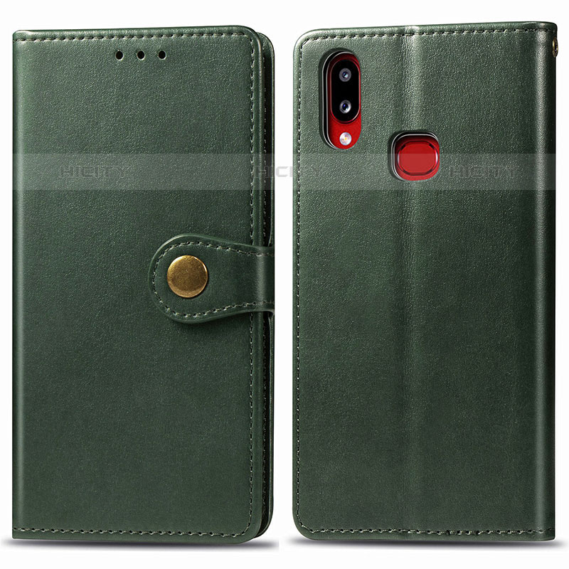 Funda de Cuero Cartera con Soporte Carcasa S05D para Samsung Galaxy M01s Verde