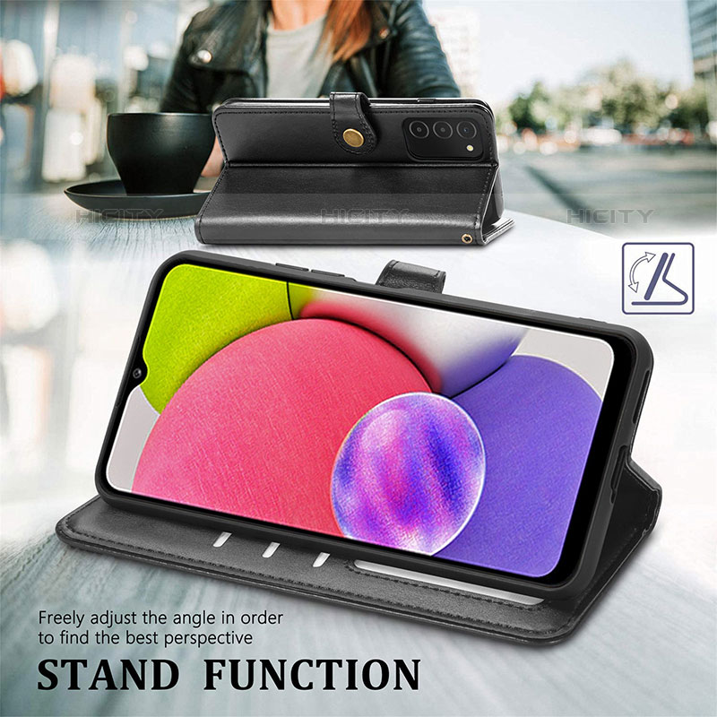 Funda de Cuero Cartera con Soporte Carcasa S05D para Samsung Galaxy M02s