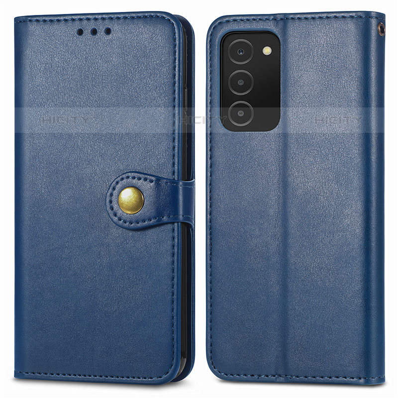 Funda de Cuero Cartera con Soporte Carcasa S05D para Samsung Galaxy M02s Azul