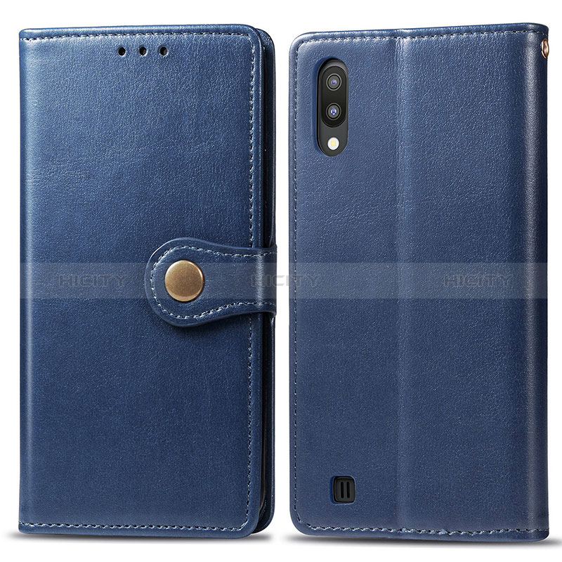 Funda de Cuero Cartera con Soporte Carcasa S05D para Samsung Galaxy M10 Azul