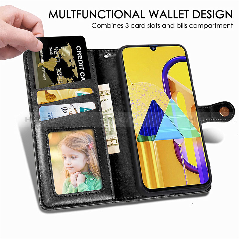 Funda de Cuero Cartera con Soporte Carcasa S05D para Samsung Galaxy M21