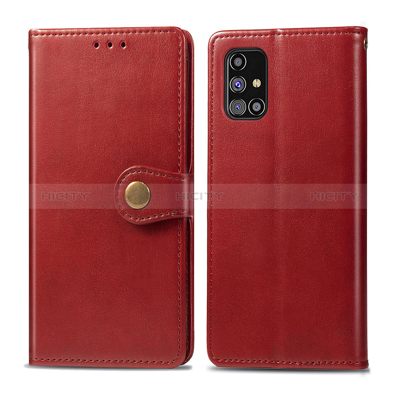 Funda de Cuero Cartera con Soporte Carcasa S05D para Samsung Galaxy M31s Rojo