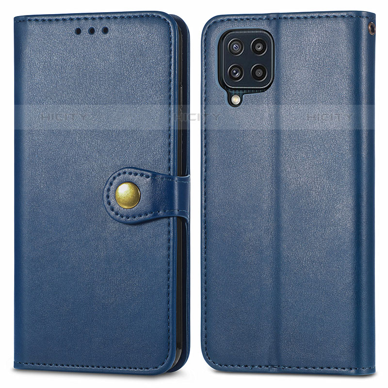 Funda de Cuero Cartera con Soporte Carcasa S05D para Samsung Galaxy M32 4G Azul