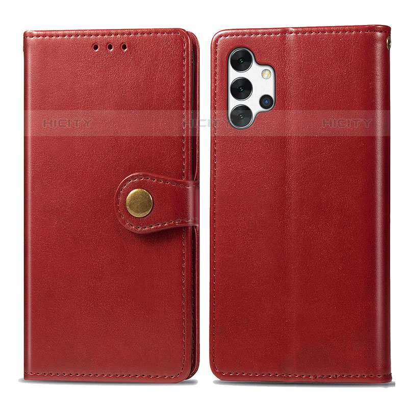 Funda de Cuero Cartera con Soporte Carcasa S05D para Samsung Galaxy M32 5G Rojo