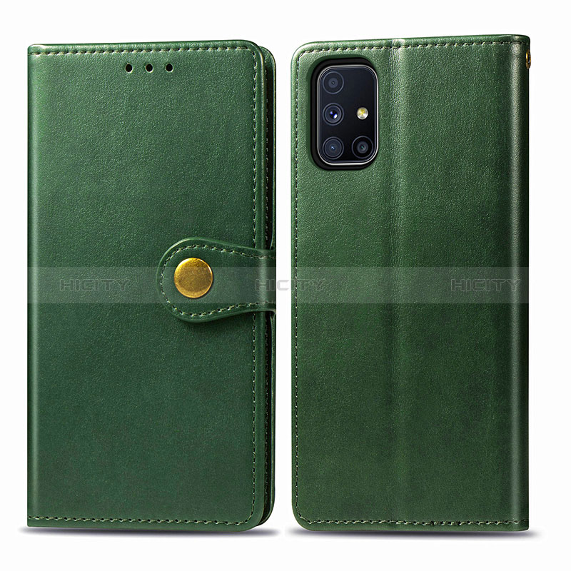 Funda de Cuero Cartera con Soporte Carcasa S05D para Samsung Galaxy M51 Verde