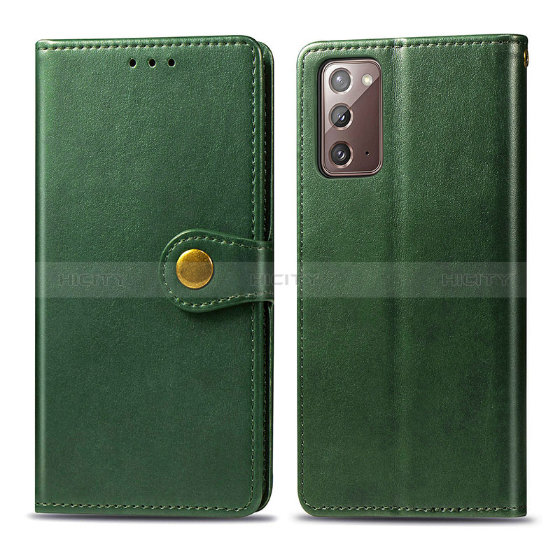 Funda de Cuero Cartera con Soporte Carcasa S05D para Samsung Galaxy Note 20 5G Verde