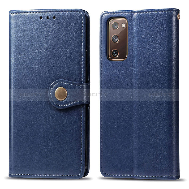 Funda de Cuero Cartera con Soporte Carcasa S05D para Samsung Galaxy S20 FE 5G Azul