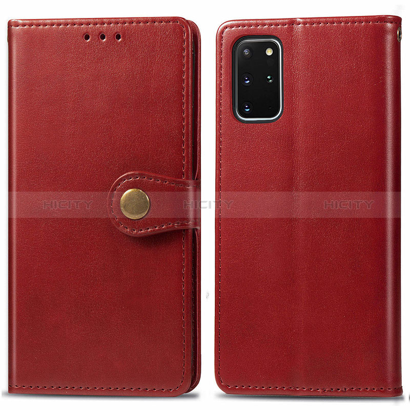 Funda de Cuero Cartera con Soporte Carcasa S05D para Samsung Galaxy S20 Plus 5G Rojo