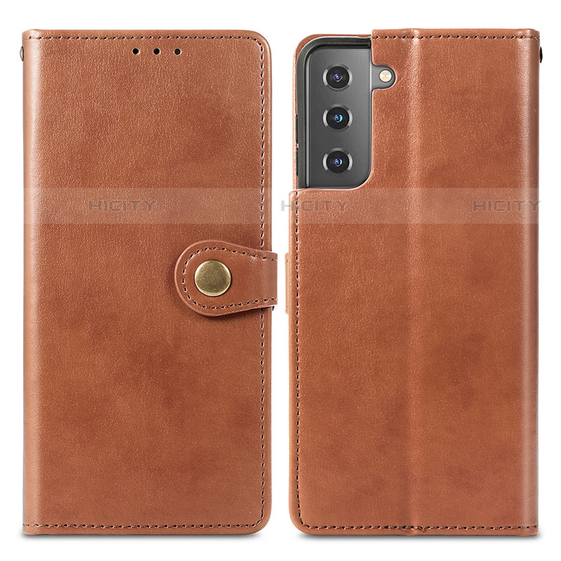 Funda de Cuero Cartera con Soporte Carcasa S05D para Samsung Galaxy S21 5G Marron