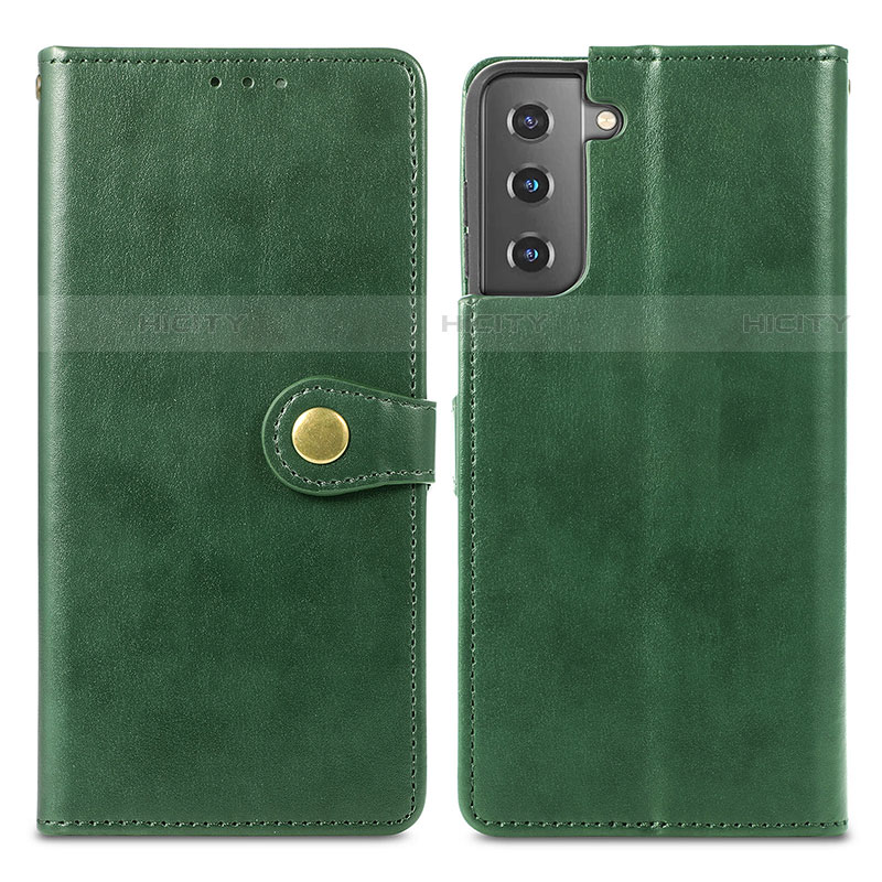 Funda de Cuero Cartera con Soporte Carcasa S05D para Samsung Galaxy S21 5G Verde