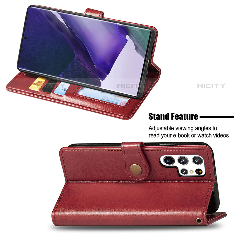 Funda de Cuero Cartera con Soporte Carcasa S05D para Samsung Galaxy S22 Ultra 5G