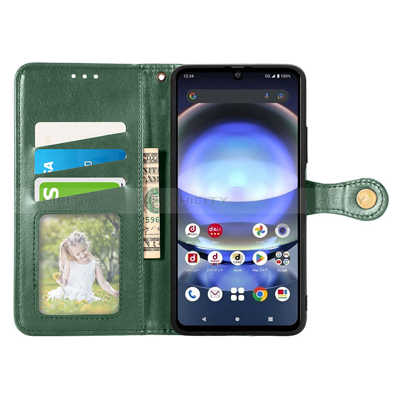 Funda de Cuero Cartera con Soporte Carcasa S05D para Sharp Aquos R8