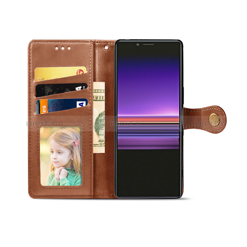 Funda de Cuero Cartera con Soporte Carcasa S05D para Sony Xperia 1