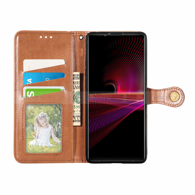 Funda de Cuero Cartera con Soporte Carcasa S05D para Sony Xperia 1 III