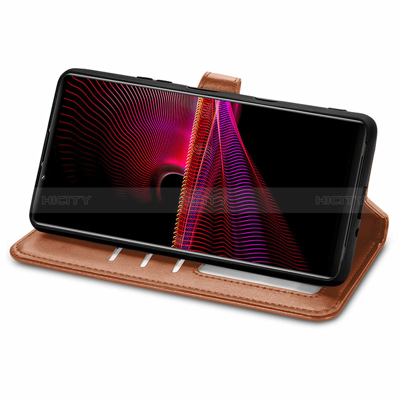 Funda de Cuero Cartera con Soporte Carcasa S05D para Sony Xperia 1 III