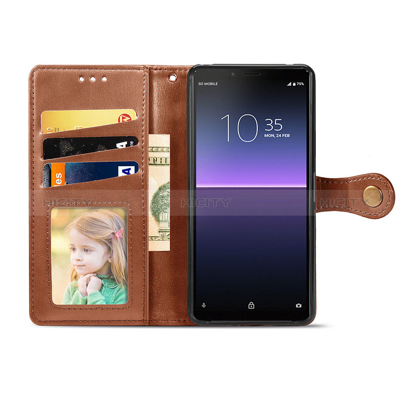 Funda de Cuero Cartera con Soporte Carcasa S05D para Sony Xperia 10 II