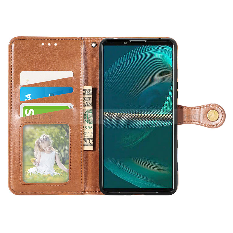 Funda de Cuero Cartera con Soporte Carcasa S05D para Sony Xperia 5 III SO-53B