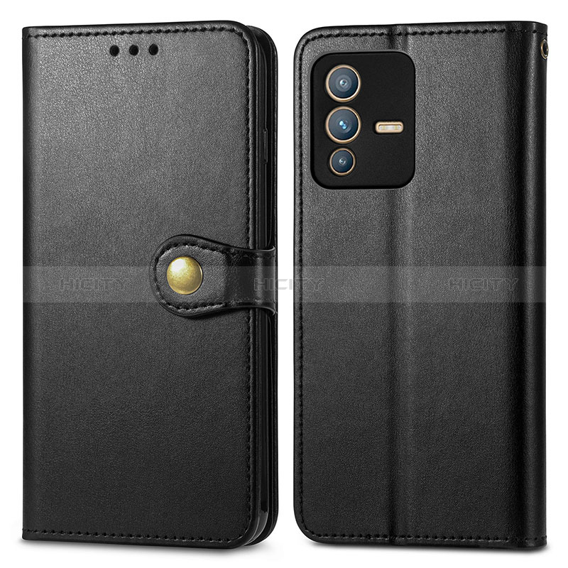 Funda de Cuero Cartera con Soporte Carcasa S05D para Vivo V23 5G Negro