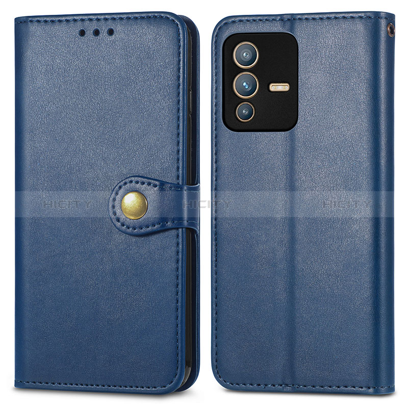 Funda de Cuero Cartera con Soporte Carcasa S05D para Vivo V23 Pro 5G Azul