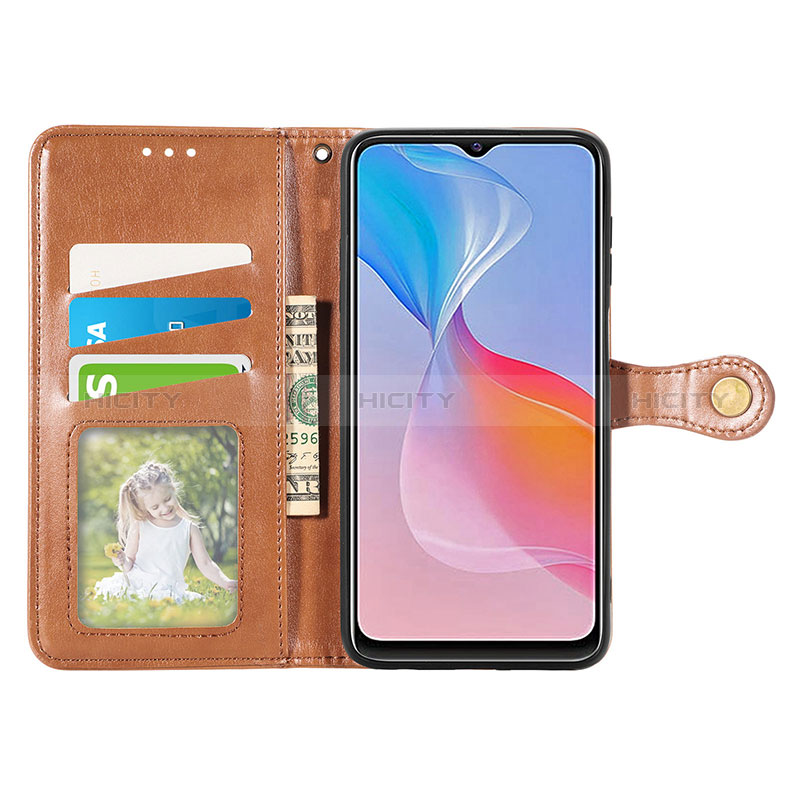 Funda de Cuero Cartera con Soporte Carcasa S05D para Vivo Y21G