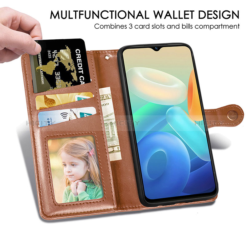 Funda de Cuero Cartera con Soporte Carcasa S05D para Vivo Y30 5G