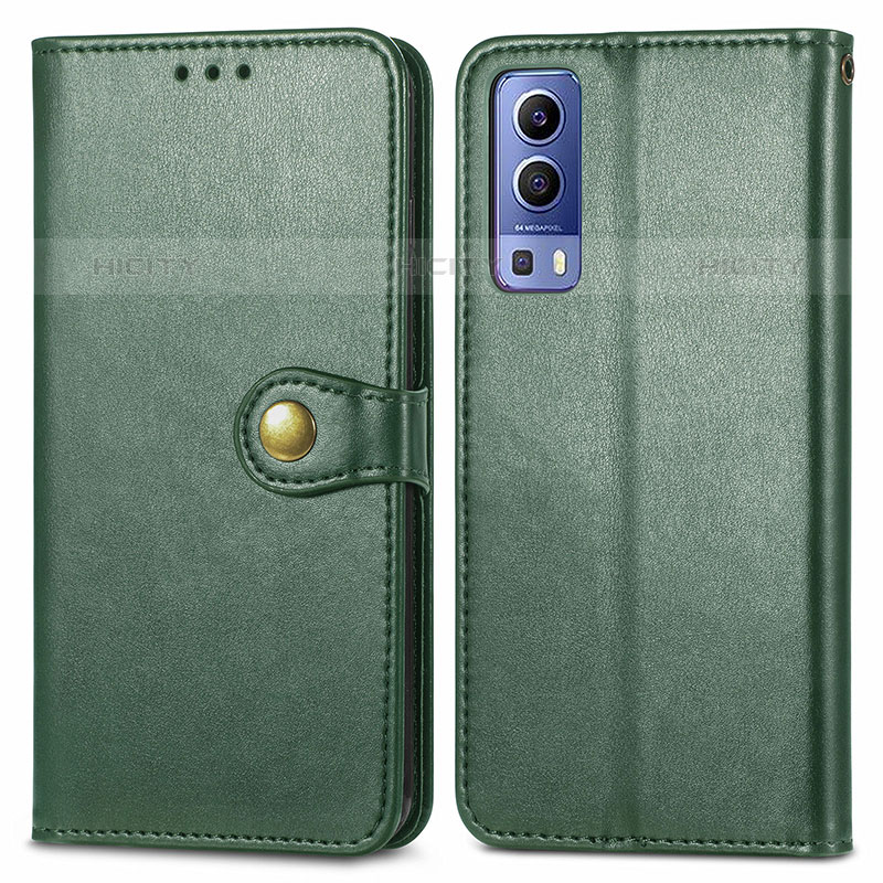 Funda de Cuero Cartera con Soporte Carcasa S05D para Vivo Y52 5G Verde