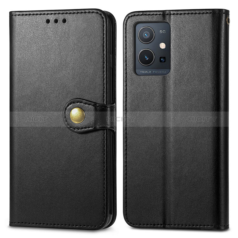 Funda de Cuero Cartera con Soporte Carcasa S05D para Vivo Y55s 5G Negro