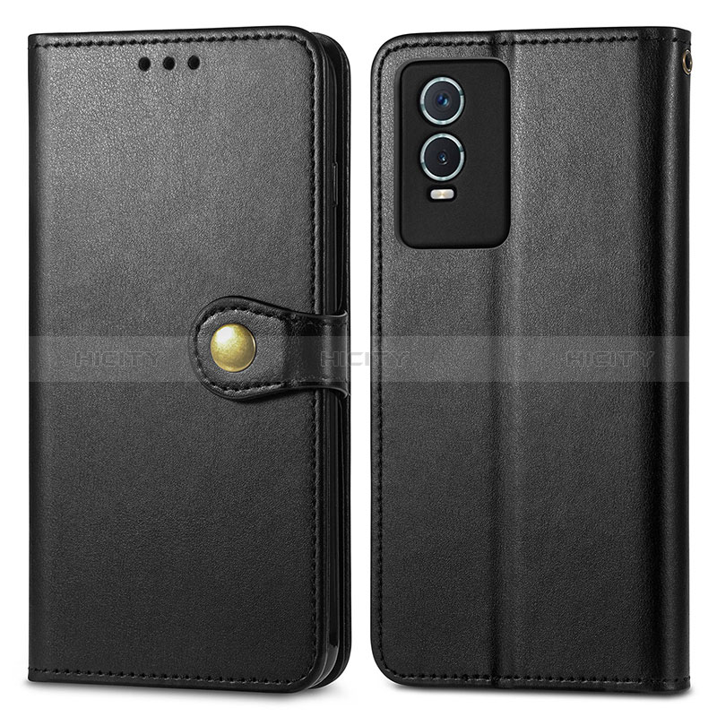 Funda de Cuero Cartera con Soporte Carcasa S05D para Vivo Y76s 5G Negro