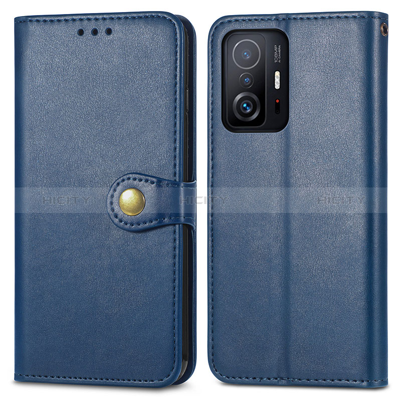 Funda de Cuero Cartera con Soporte Carcasa S05D para Xiaomi Mi 11T Pro 5G Azul