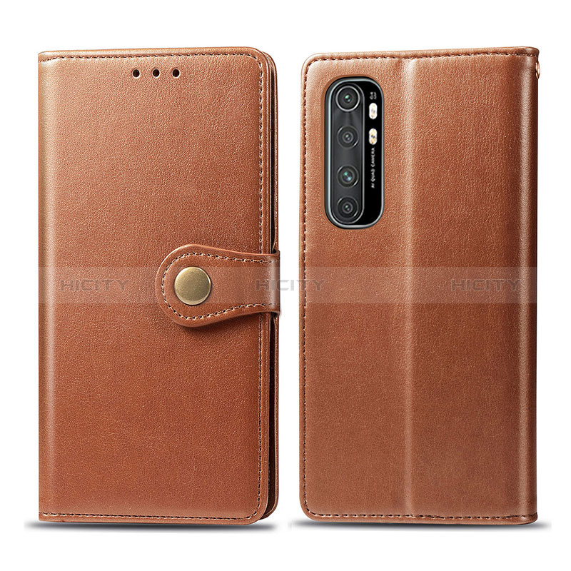 Funda de Cuero Cartera con Soporte Carcasa S05D para Xiaomi Mi Note 10 Lite Marron