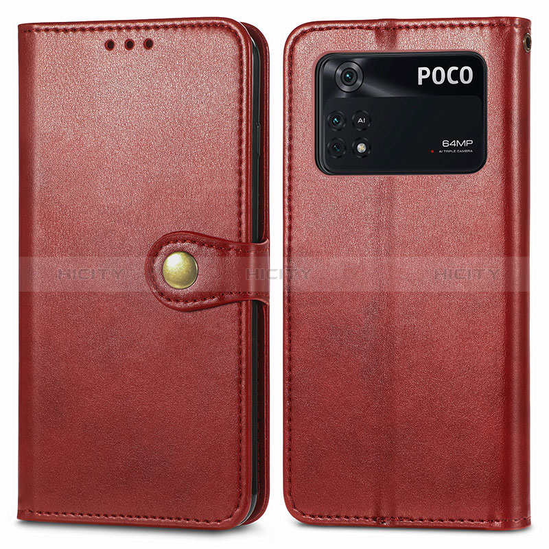 Funda de Cuero Cartera con Soporte Carcasa S05D para Xiaomi Poco M4 Pro 4G