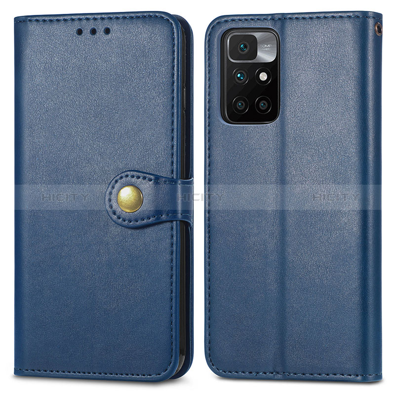 Funda de Cuero Cartera con Soporte Carcasa S05D para Xiaomi Redmi 10 (2022) Azul