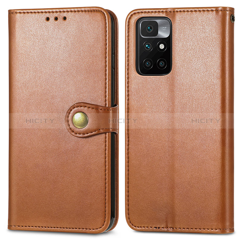 Funda de Cuero Cartera con Soporte Carcasa S05D para Xiaomi Redmi 10 (2022) Marron