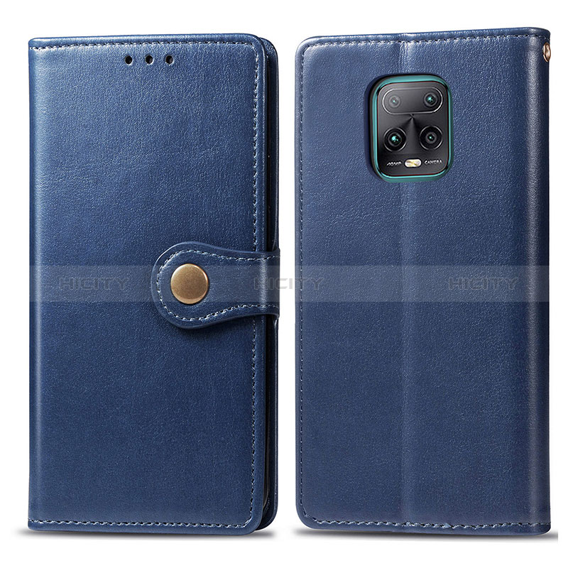 Funda de Cuero Cartera con Soporte Carcasa S05D para Xiaomi Redmi 10X Pro 5G Azul