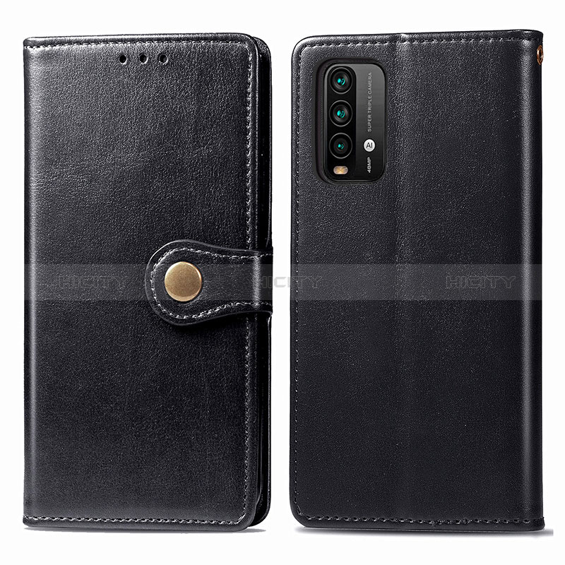 Funda de Cuero Cartera con Soporte Carcasa S05D para Xiaomi Redmi 9 Power Negro