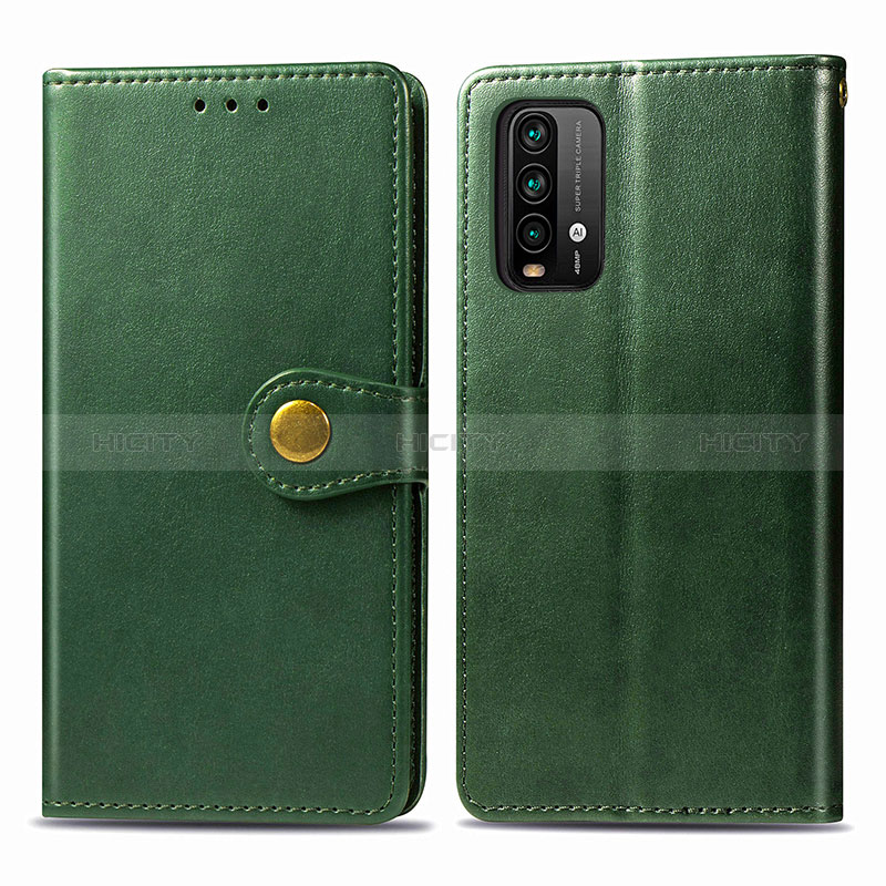 Funda de Cuero Cartera con Soporte Carcasa S05D para Xiaomi Redmi 9 Power Verde