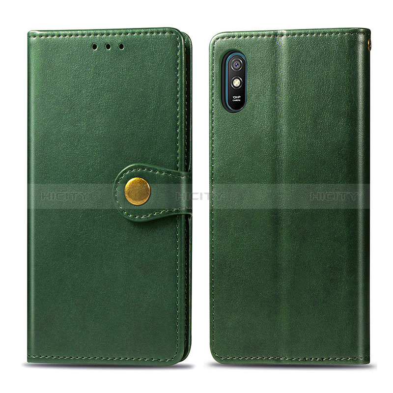 Funda de Cuero Cartera con Soporte Carcasa S05D para Xiaomi Redmi 9i Verde