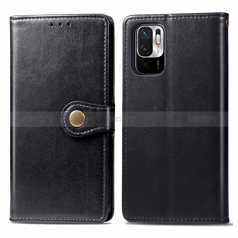 Funda de Cuero Cartera con Soporte Carcasa S05D para Xiaomi Redmi Note 10 JE 5G Negro