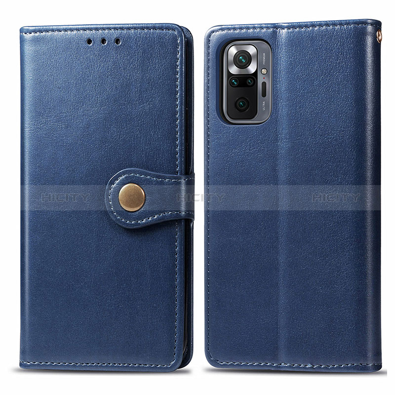 Funda de Cuero Cartera con Soporte Carcasa S05D para Xiaomi Redmi Note 10 Pro 4G Azul