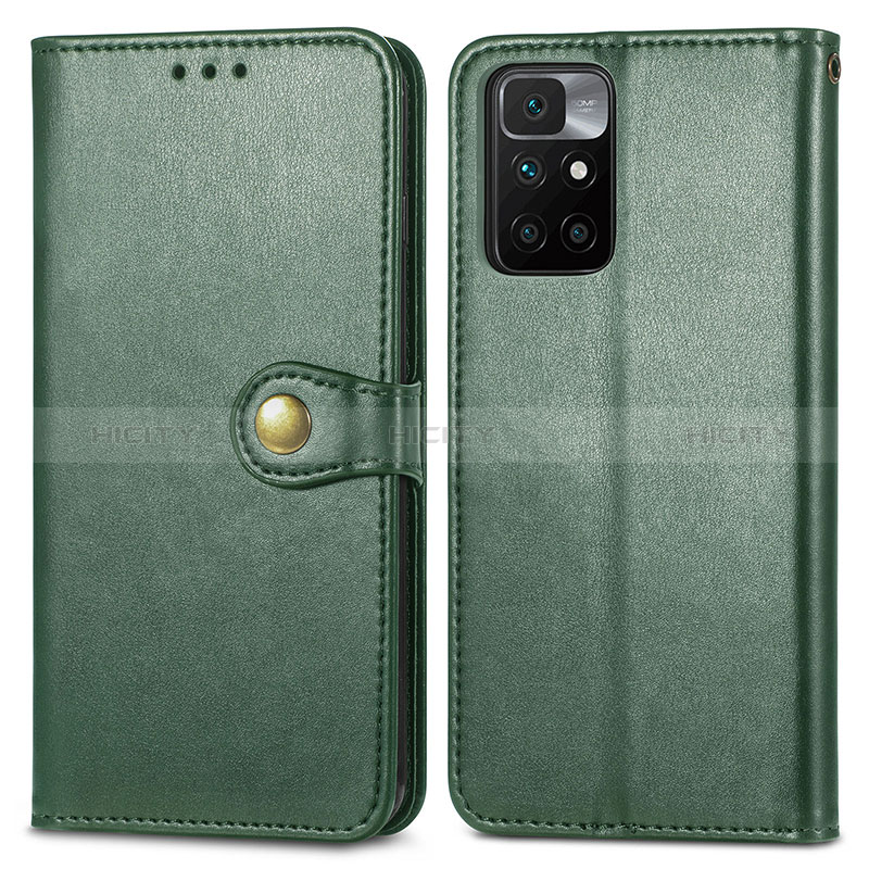 Funda de Cuero Cartera con Soporte Carcasa S05D para Xiaomi Redmi Note 11 4G (2021) Verde