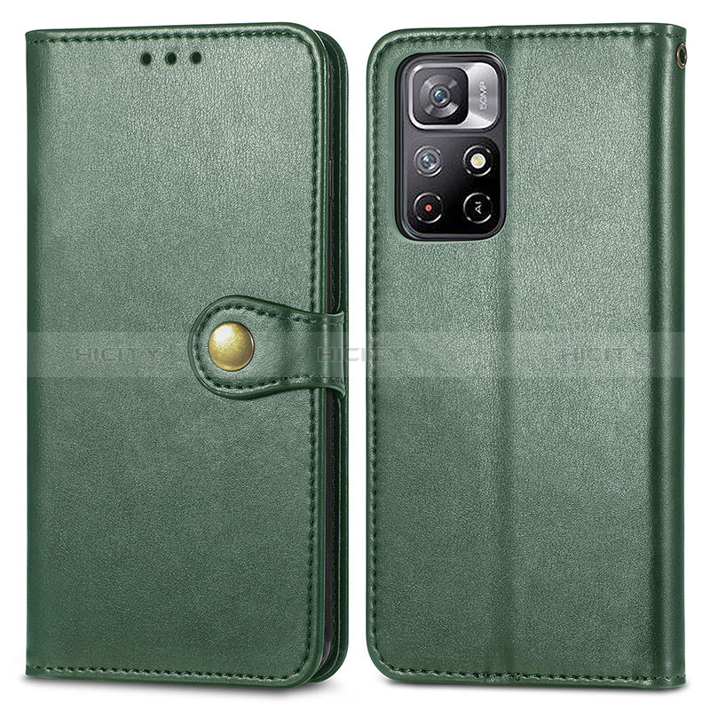 Funda de Cuero Cartera con Soporte Carcasa S05D para Xiaomi Redmi Note 11 5G Verde