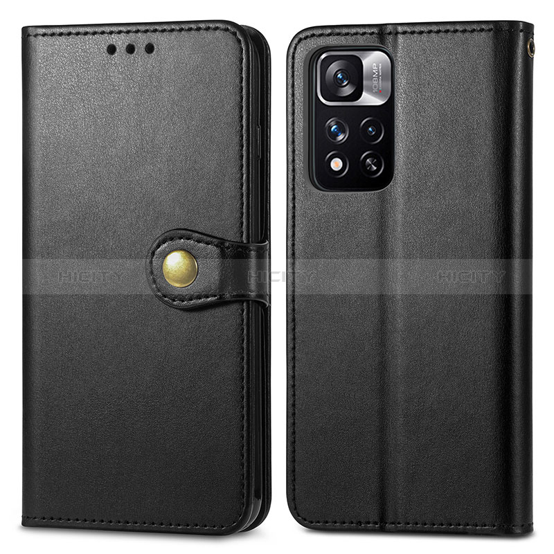 Funda de Cuero Cartera con Soporte Carcasa S05D para Xiaomi Redmi Note 11 Pro+ Plus 5G Negro