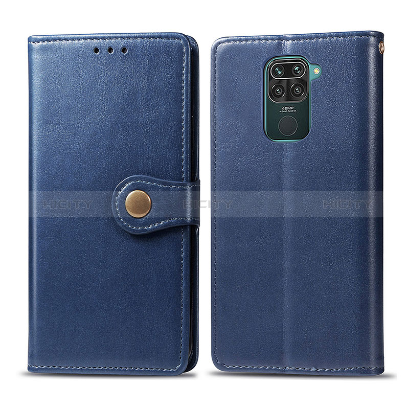 Funda de Cuero Cartera con Soporte Carcasa S05D para Xiaomi Redmi Note 9 Azul